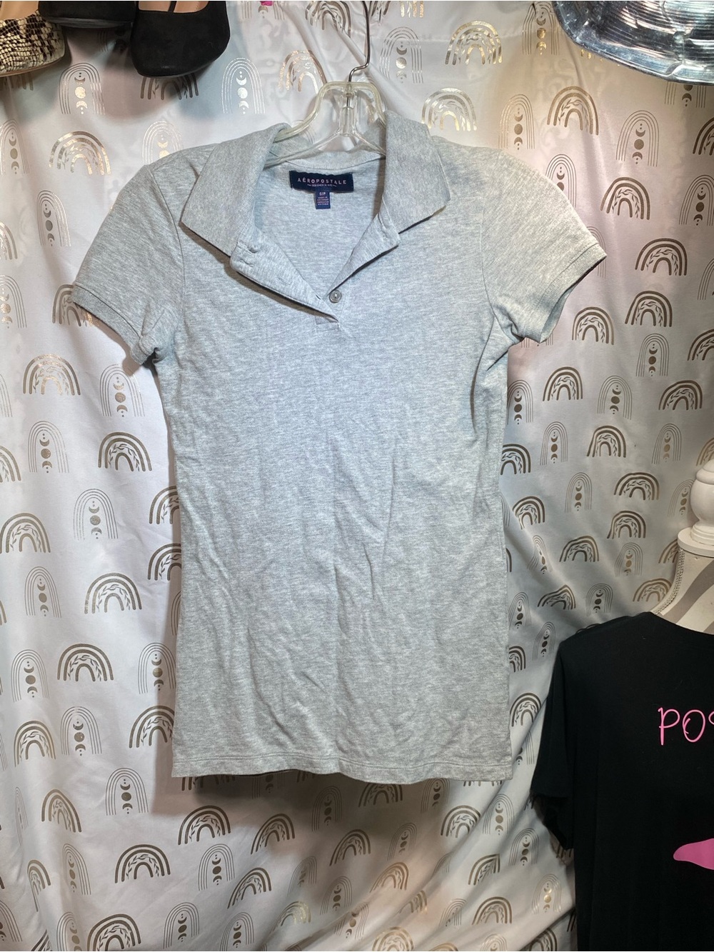 Aeropostale Light Gray Women's Polo Shirt